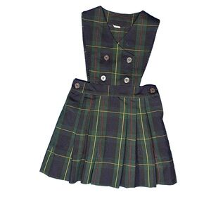 ⭐️ Plaid V-neck Uniform Jumper with Button Details